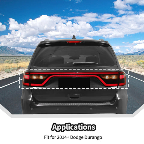 For 2014+ Dodge Durango Smoked Black Tail Light Lamp Cover Guard Trim