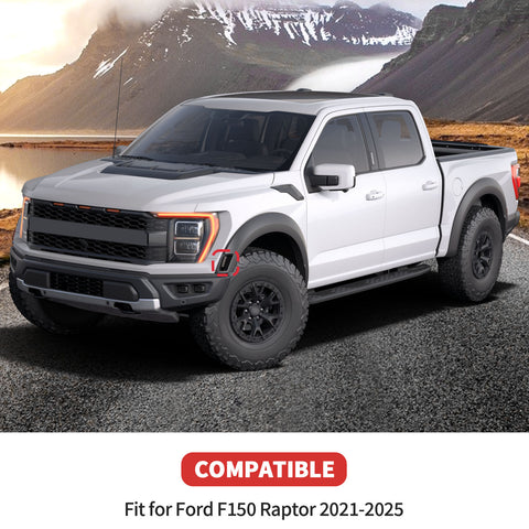 For Ford F150 Raptor 2021+ Side Marker Wheel Eyebrow Light Cover Trim Smoked Black
