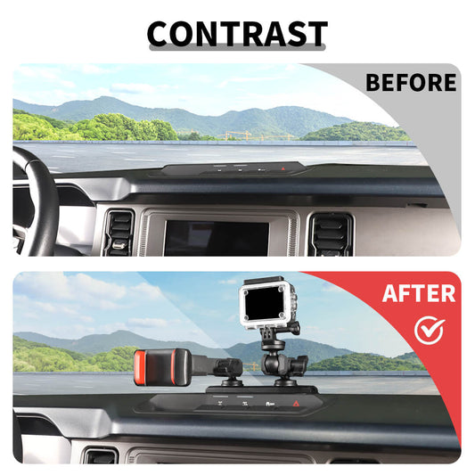 For 2021+ Ford Bronco Center Console Dash Cell Phone Holder Rail Expansion Mount