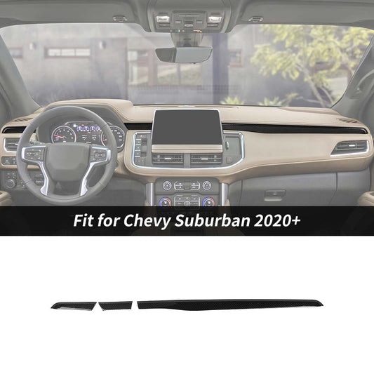 Dashboard Decor Trim Strip Molding Cover For Chevy Suburban 2020+/Tahoe/GMC Yukon 2021+ Carbon Fiber Accessories | CheroCar