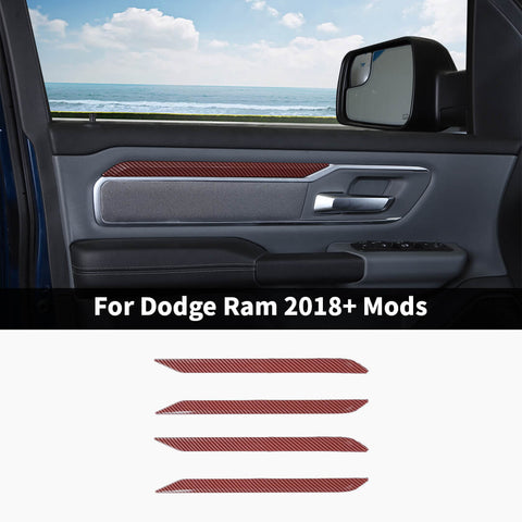 For 2018+ Dodge RAM Interior Car Door Decoration Strips Trim Cover