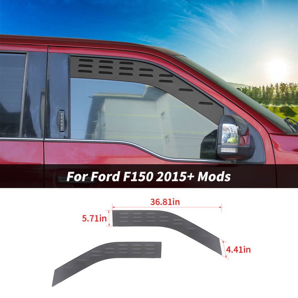 For 2015+ Ford F150 Rear Window Glass Louver Air Vent Panel Trim