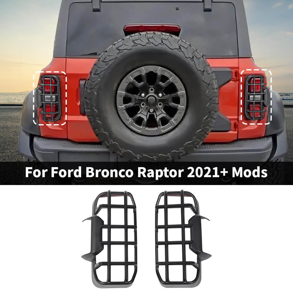 For 2021+ Ford Bronco Raptor Rear Tail Light Tailgate Backlights Cover Trim (2 pcs)