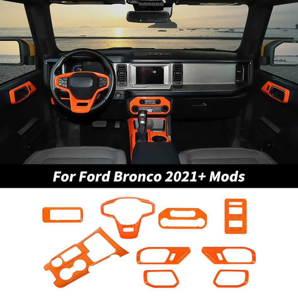 For 2021+ Ford Bronco 4 Door Interior Decoration Trim Kit 9PCS