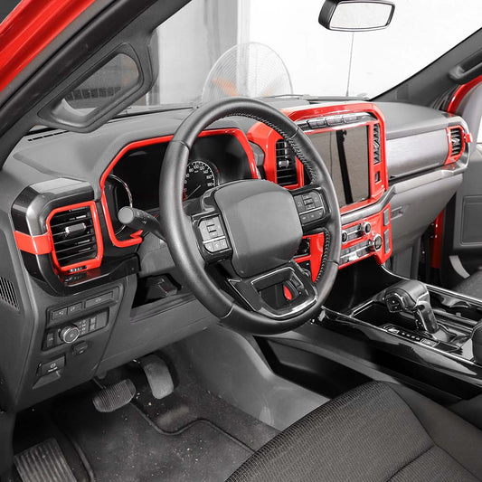 For 2021+ Ford F150 Red 4x Interior Decoration Trim Kit