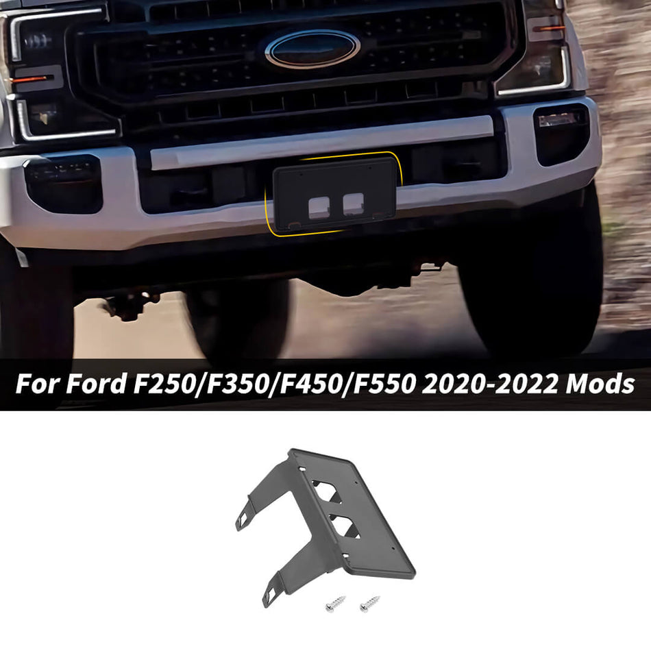 For 2017-2022 Ford F250/F350/F450/F550 Front Bumper License Plate Frame Bracket Holder
