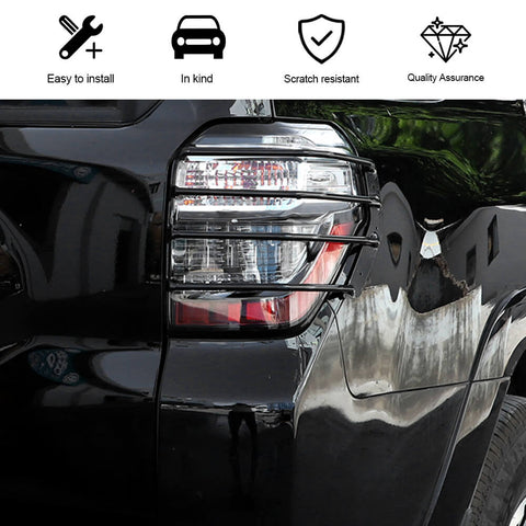For 2014-2023 Toyota 4Runner Black Rear Tail Light Guard Cover Protect Trim