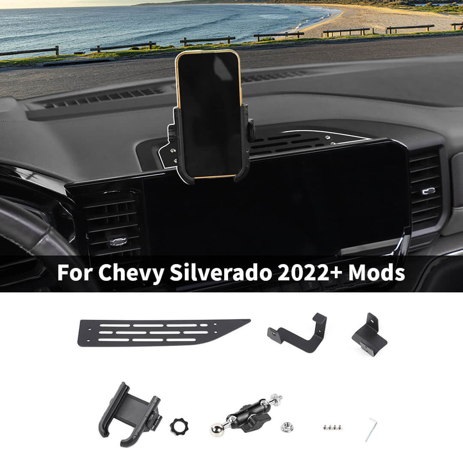 For 2022+ Chevy Silverado Center Console Extended Phone Holder Bracket