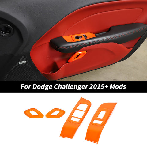 For 2015+ Dodge Challenger Car Inner Door Handle Window Switch Panel Trim Cover