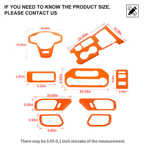 For 2021+ Ford Bronco 4 Door Interior Decoration Trim Kit 9PCS