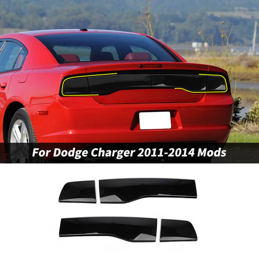 For 2011-2014 Dodge Charger Smoked Rear Taillight Backlight Lamp Decor Cover Trim