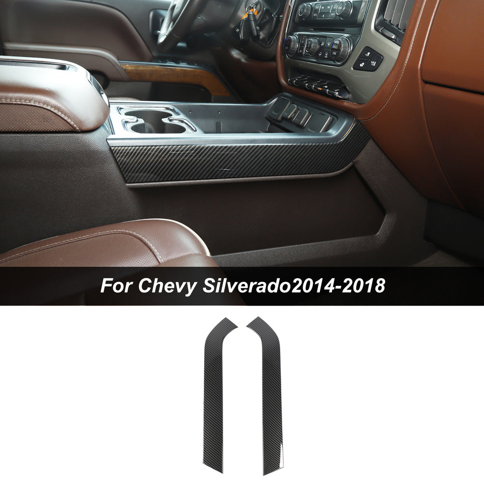 For 2014-2018 Chevy Silverado 1500 & GMC Sierra 1500 Carbon Fiber Gear Shift Side Trim Strip Cover