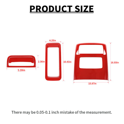 For 2014-2017 Chevy Silverado/Suburban/Tahoe/GMC-SIERRA/YUKON Interior Armrest Box Swtich Rear Air Vent Panel Trim Cover Kit (4 pcs)