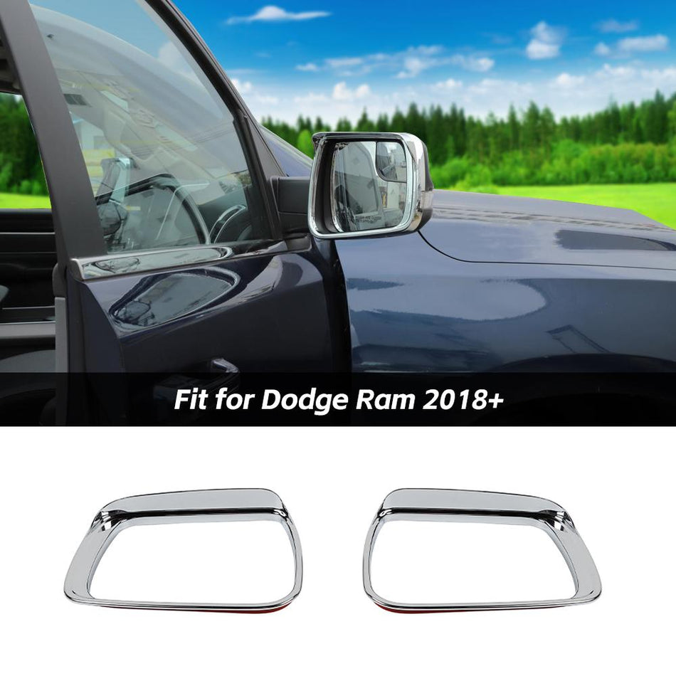 For 2018+ Dodge Ram Rearview Mirror Rain Eyebrow Guard Cover Frame Trim