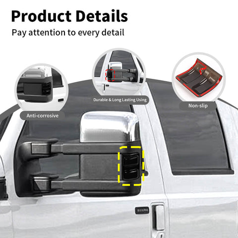 For 2008-2016 Ford F250/F350/F450/F550 Smoked Black Rearview Mirror Turn Signal Light Cover Trim