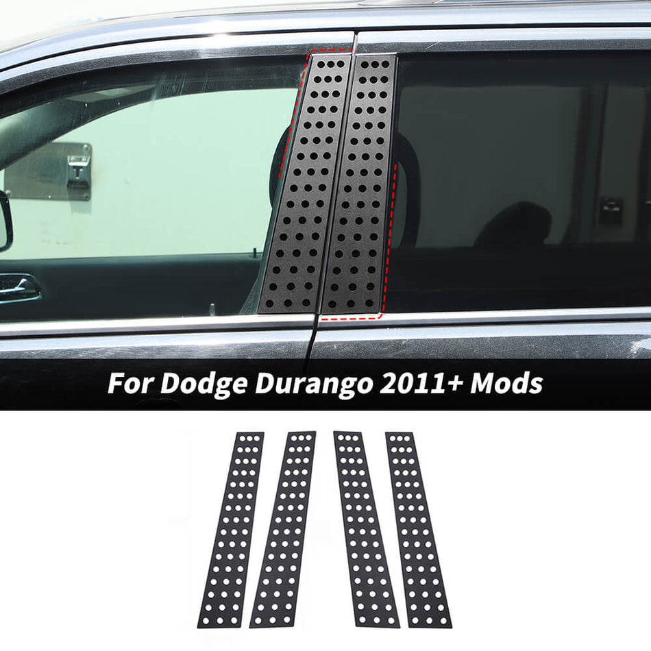 For 2011+ Dodge Durango Aluminum Alloy Exterior Window Pillar Post Decor Trim Panel Accessories