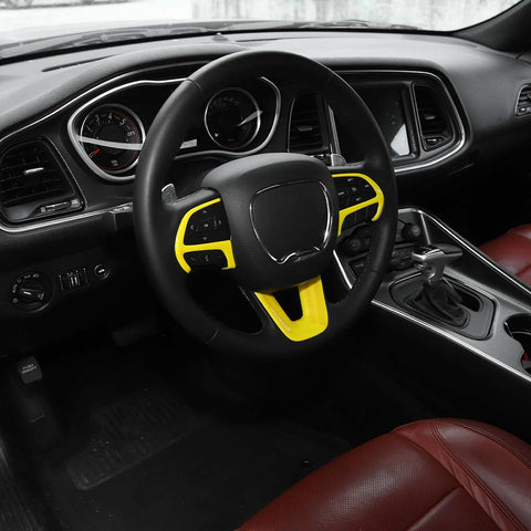 18 x Car Interior Decoration Trim Cover Kits For Dodge Challenger 2015+ Yellow Accessories | CheroCar