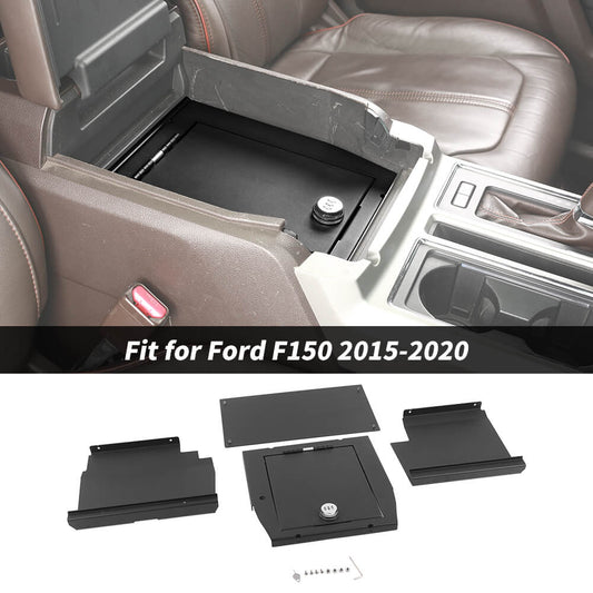 For 2015-2020 Ford F150 Console Password Lock Safe Box Armrest Storage