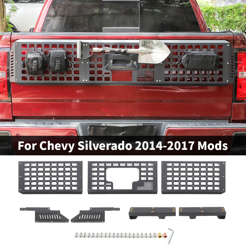 For 2014-2017 Chevy Silverado/GMC-SIERRA Rear Tailgate Extension Guard Plate Rack Shell Bracket (3 pcs)