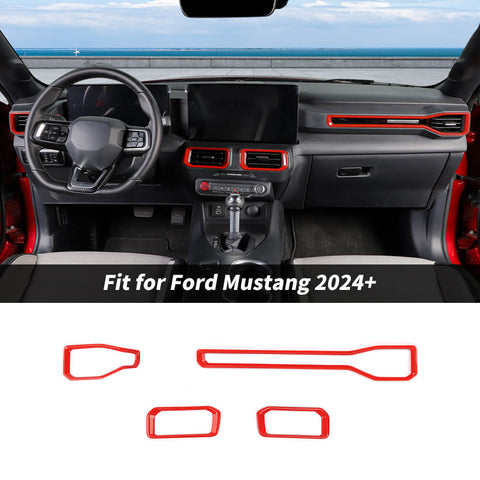 For 2024+ Ford Mustang 4 x Car Center Console Air Conditioning Vent Decor Cover Trim