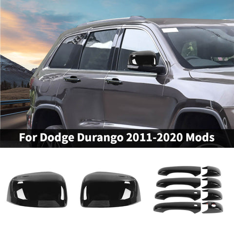 For 2011-2020 Dodge Durango Car Door Handle Rearview Mirror Shell Trim Cover Kit