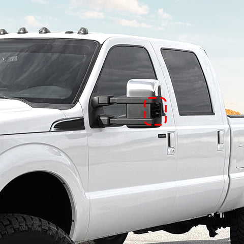 For 2008-2016 Ford F250/F350/F450/F550 Smoked Black Rearview Mirror Turn Signal Light Cover Trim