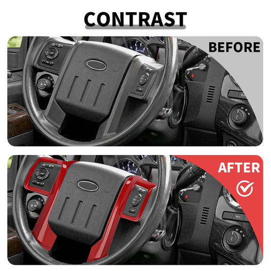 For 2008-2016 Ford F250/F350/F450/F550 Interior Steering Wheel Cover Trim