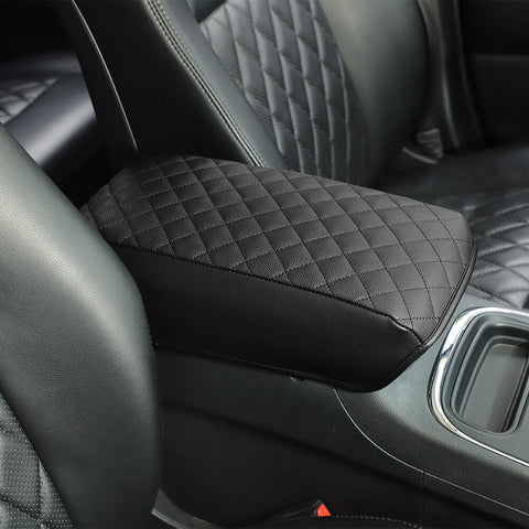 For 2011+ Dodge Durango Leather Armrest Box Protector Decor Cover Trim
