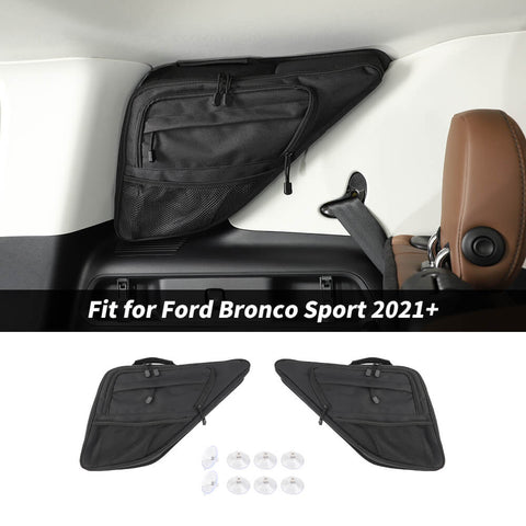 For 2021+ Ford Bronco Sport Rear Window Side Storage Bags Organizer Pocket