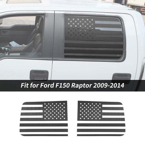 Rear Side Window US Flag Decals Stickers For Ford F150 Raptor 2009-2014 Accessories | CheroCar