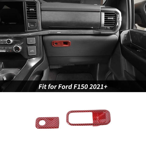 Co-pilot Storage Box Handle Cover Trim Bezels For Ford F150 2021+ Accessories | CheroCar