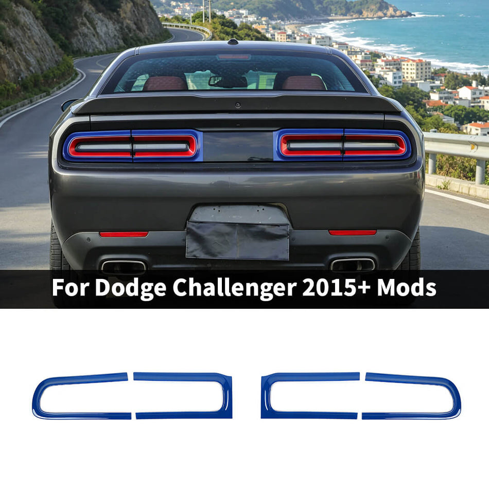For 2015+ Dodge Challenger Exterior Rear Taillight Light Cover Trim (2 pcs)