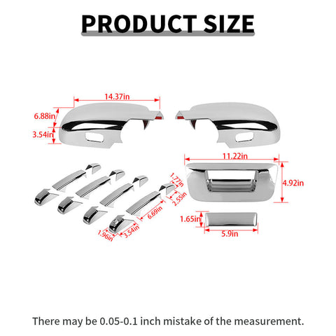 For 2007-2013 Chevy Silverado/GMC-SIERRA Reverse Mirror/Car Door/Tailgate Handle Shell Trim Cover