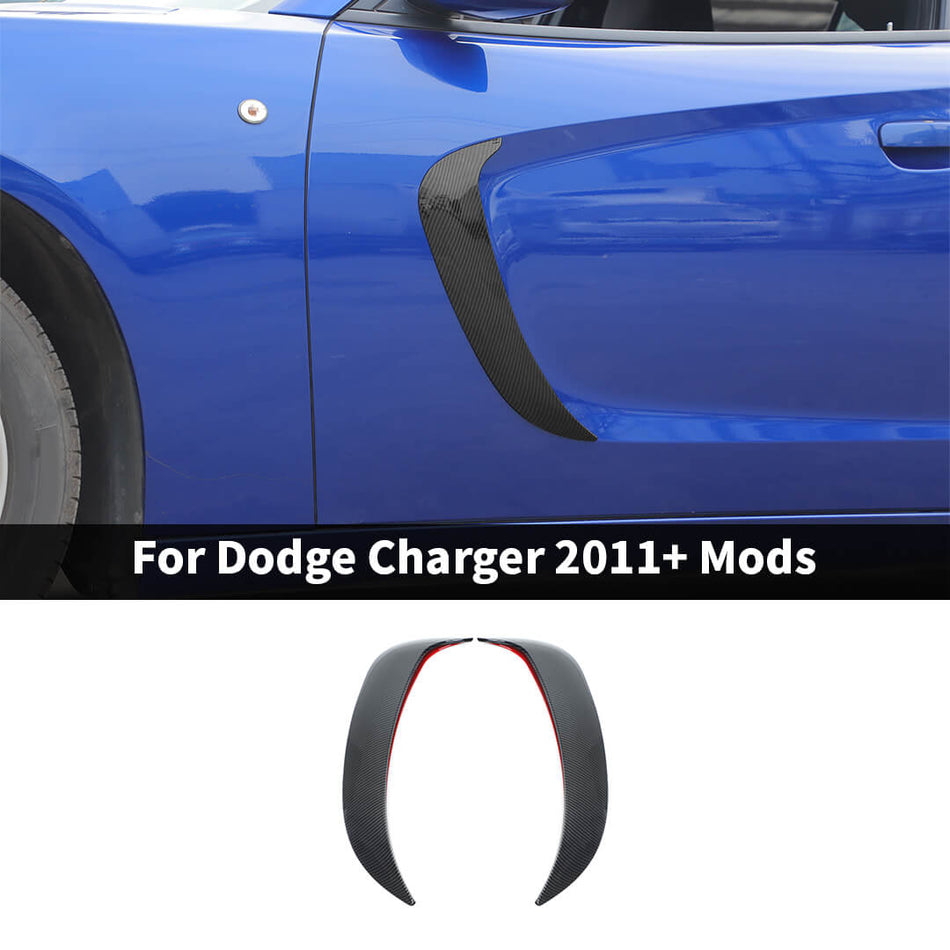 For 2011+ Dodge Charger Front Door Side Fender Scoops Fin Vents Cover Trim