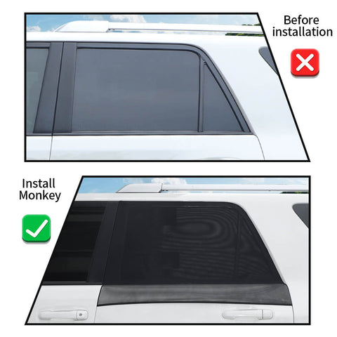For 2010+ Toyota 4Runner/2011+ Dodge Durango Rear Window Sun Shade Breathable Mesh Side Window Screens