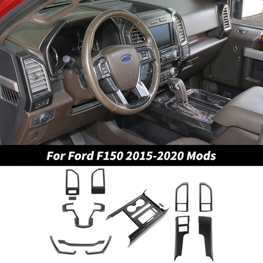 For 2015-2020 Ford F150 Interior Center Console Gear Shift Trim Cover Kit