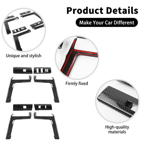 For 2010-2023 Toyota 4Runner 8 x Door Armrest Handle & Window Lift Cover Trim Kit