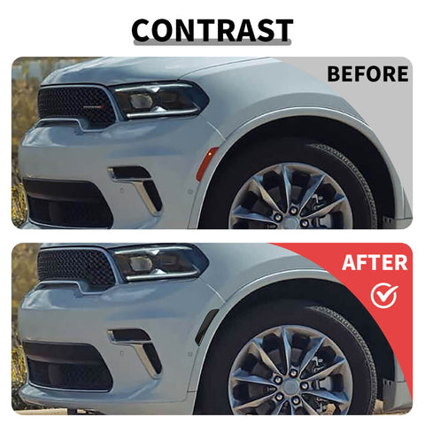 For 2024+ Dodge Durango Smoked Black Front Wheel Eyebrow Light Cover Trim Frame