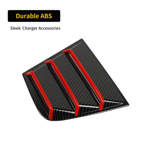 For 2011+ Dodge Charger Rear Side Window Louvers Air Vent Scoop Shades Cover Blinds
