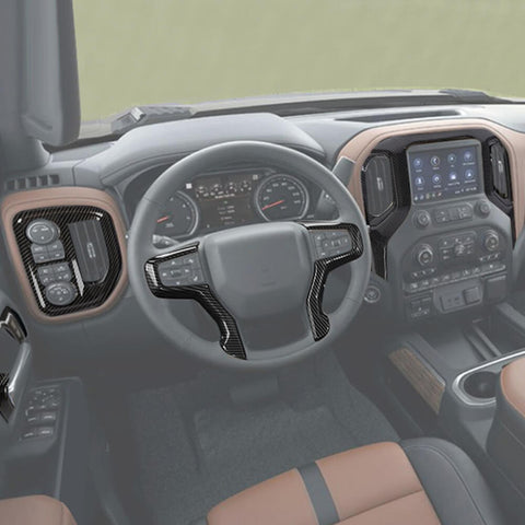 For 2019-2021 Chevy Silverado 16 x 4-Door Interior Center Console & Door Trim Cover Kit