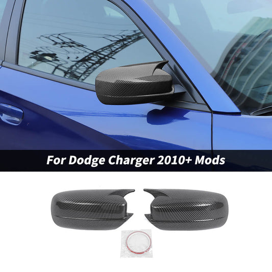 For 2010+ Dodge Charger Side Door Rearview Mirror Cover Shell Trim