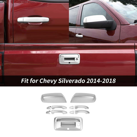 Mirror Tailgate Door Handle Trim Cover For Chevy Silverado/GMC Sierra 2014-2018 Accessories | ChaeroCar