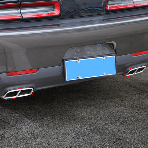 For 2015+ Dodge Challenger Tail Tailpipe Throat Exhaust Pipes Decor Cover Trim