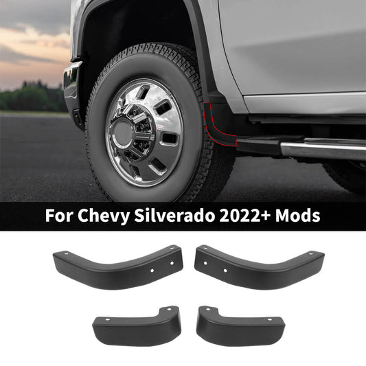 For 2022+ Chevy Silverado Car Sides Fender Flare Corner Cover Wheel Arch Trim