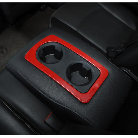 Rear Armrest Box Cup Holder Cover Trim Bezel Red For Dodge Ram 2010-2017 Accessories | CheroCar