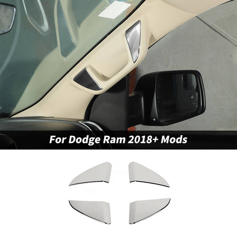 For 2018+ Dodge RAM A-pillar Grab Handle Cover Trim Sticker