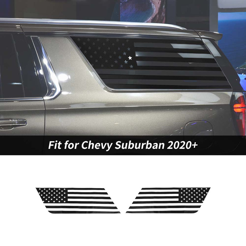 For 2021+ Chevy Suburban/Tahoe Rear Window Glass Sticker Decal Trim US Flag