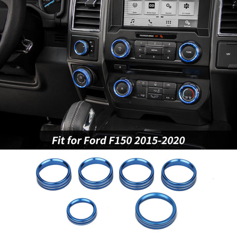 For 2015-2020 Ford F150 XLT Air Conditioner & Audio Switch Decor Ring Cover Trim