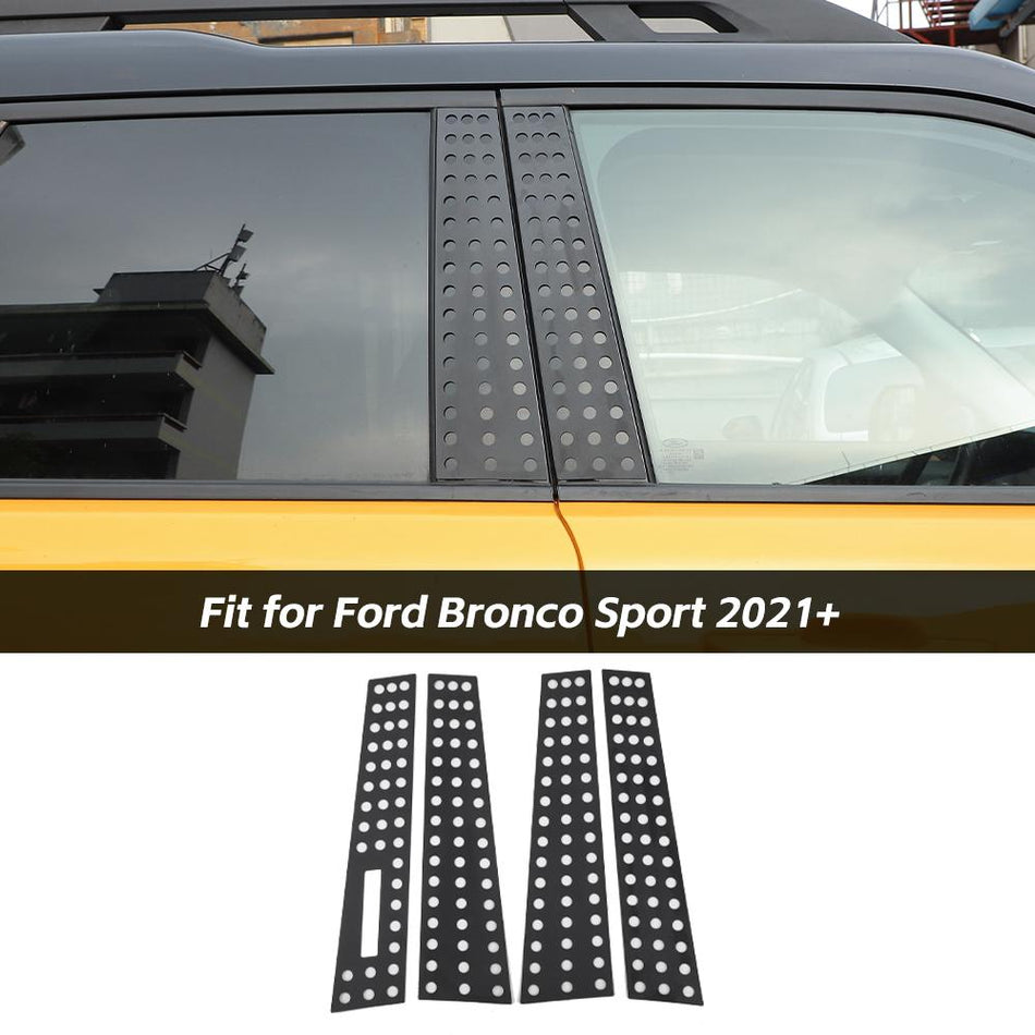 For 2021+ Ford Bronco Sport 4 x Aluminum Alloy Window Pillar Posts Strip Door Trim