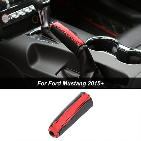 Anti-slip Gear Shift Knob Hand Brake Leather Cover Trim For Ford Mustang 2015+｜CheroCar